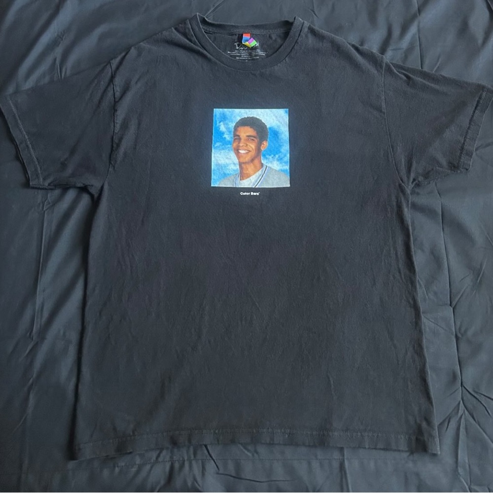 Black Short Sleeve Tee with Photo Print